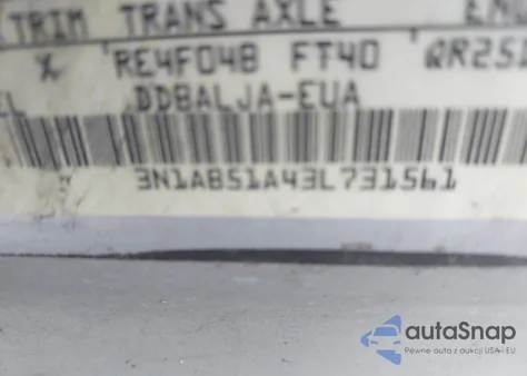 2003 Nissan Sentra Gxe Limited Edition from USA, damaged, VIN 3N1AB51A43L731561